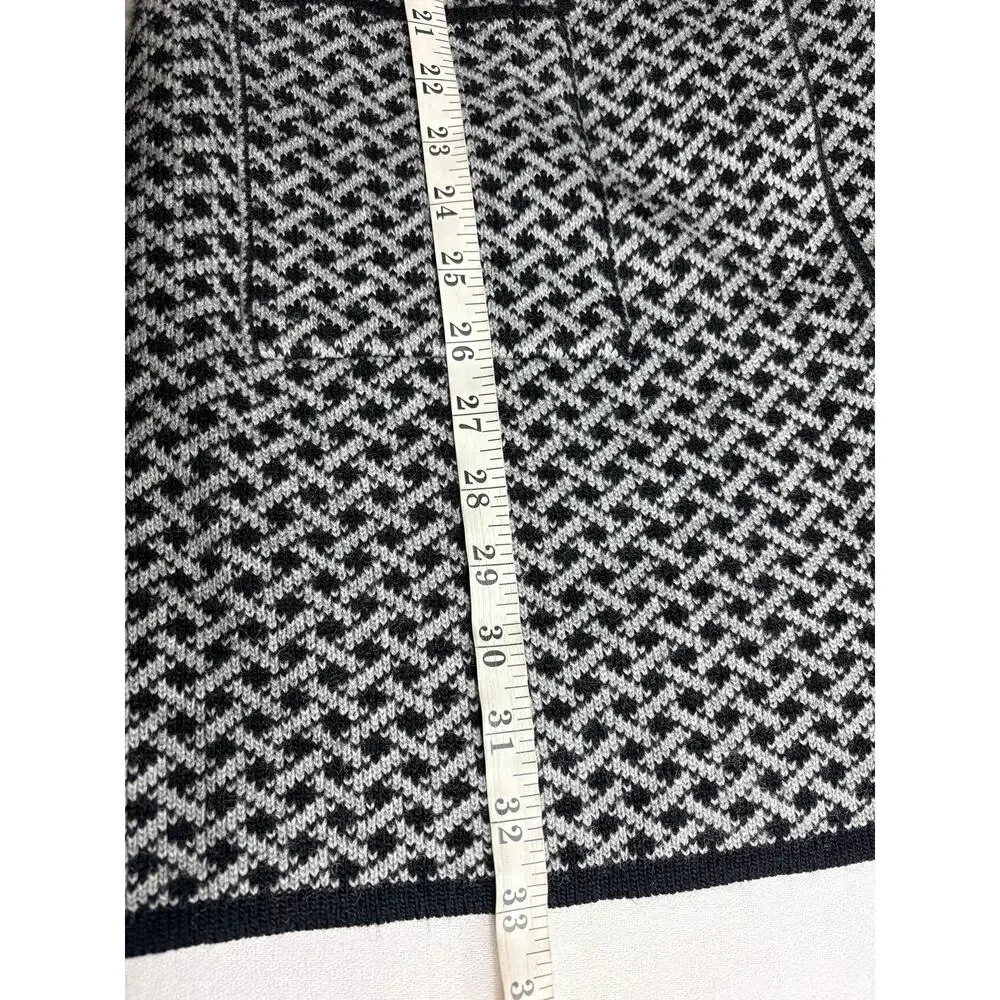 Gio & Gio Made in Italy Black and White Long Cardigan Wool Blend Size M